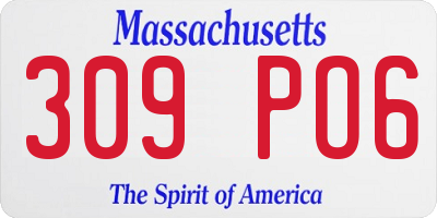 MA license plate 309PO6