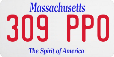MA license plate 309PP0