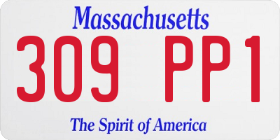 MA license plate 309PP1