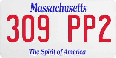 MA license plate 309PP2