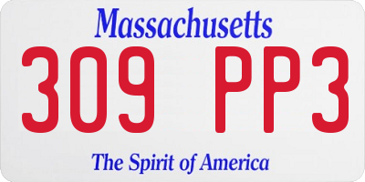 MA license plate 309PP3
