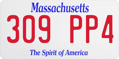 MA license plate 309PP4
