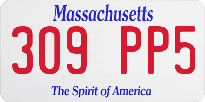 MA license plate 309PP5