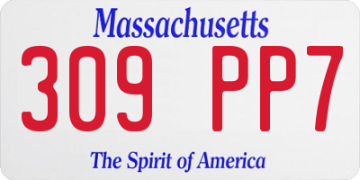 MA license plate 309PP7