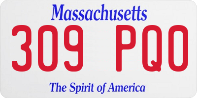MA license plate 309PQ0
