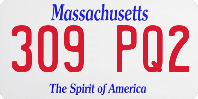 MA license plate 309PQ2