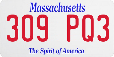 MA license plate 309PQ3