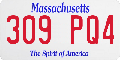 MA license plate 309PQ4