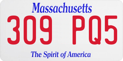 MA license plate 309PQ5