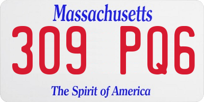 MA license plate 309PQ6