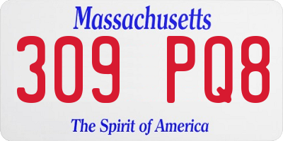 MA license plate 309PQ8