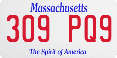 MA license plate 309PQ9