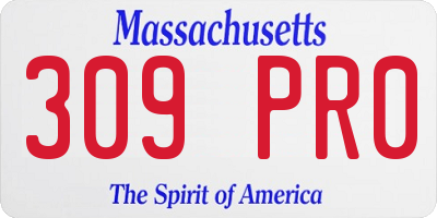 MA license plate 309PR0