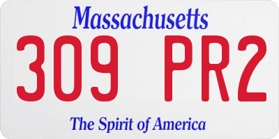 MA license plate 309PR2