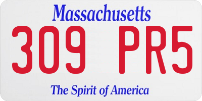 MA license plate 309PR5