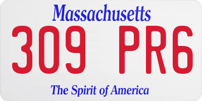 MA license plate 309PR6