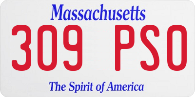 MA license plate 309PS0