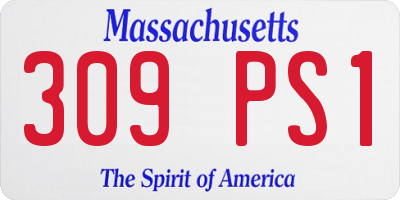 MA license plate 309PS1
