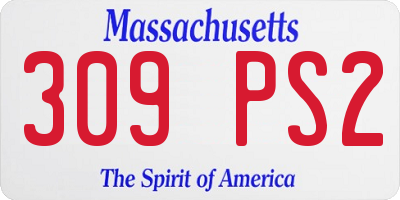 MA license plate 309PS2