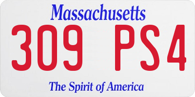 MA license plate 309PS4