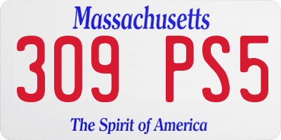 MA license plate 309PS5
