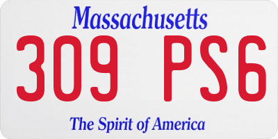 MA license plate 309PS6