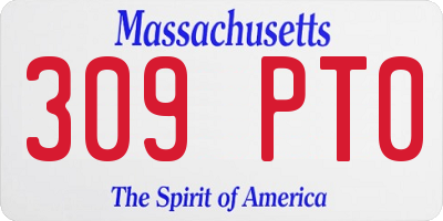 MA license plate 309PT0