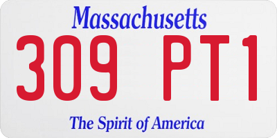MA license plate 309PT1