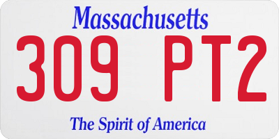 MA license plate 309PT2