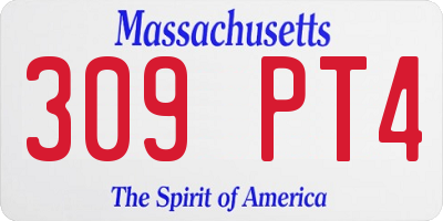 MA license plate 309PT4