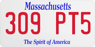 MA license plate 309PT5