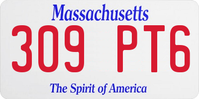 MA license plate 309PT6