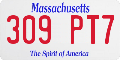 MA license plate 309PT7