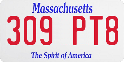 MA license plate 309PT8