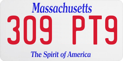 MA license plate 309PT9