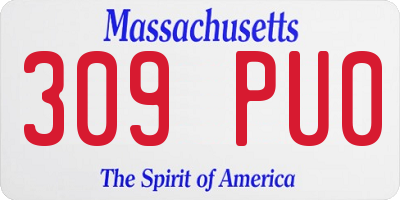 MA license plate 309PU0