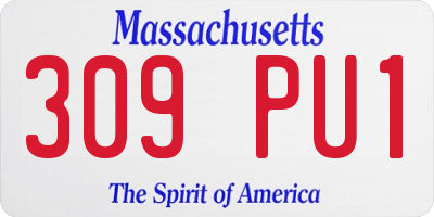 MA license plate 309PU1