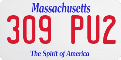 MA license plate 309PU2