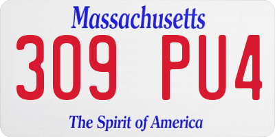 MA license plate 309PU4