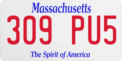 MA license plate 309PU5