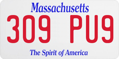 MA license plate 309PU9