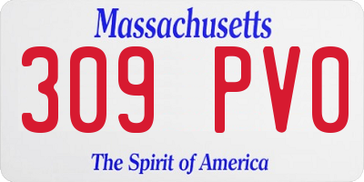 MA license plate 309PV0