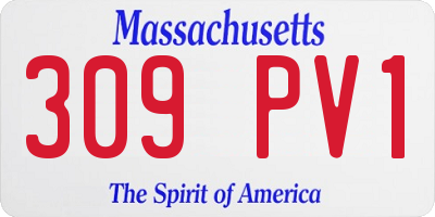 MA license plate 309PV1