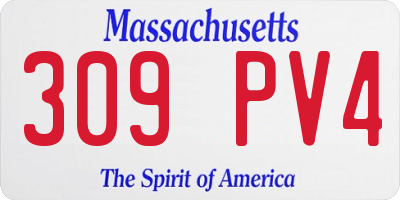 MA license plate 309PV4