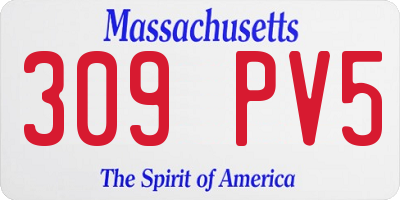 MA license plate 309PV5