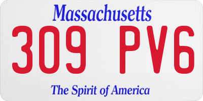 MA license plate 309PV6