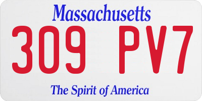 MA license plate 309PV7