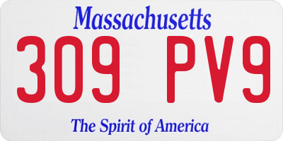 MA license plate 309PV9