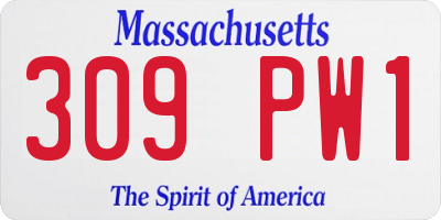 MA license plate 309PW1