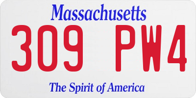 MA license plate 309PW4